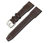 SLCHJX Véritable bande de montre en cuir pour IWC Mark XVIII Le Petit Prince Pilot's Watch 20mm 21 mm 22 mm Sobrave de vache (couleur: argent blanc brun, taille: 20 mm)