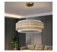 SLCHJX Villa Chandelier Modern Luxury Living Room Decoration Crystal Pendant Lamp Interior Hall Round Plafond Chandelier Lightture, Pendant Light Aymat