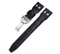 SLCHJX Vraie en cuir réel veau de veau de veau de peau 20 mm 21 mm 22 mm pour IWC Big Pilot Spitfire Top Gun IW5009 IW3777 RIVETS COWHIDE WORD STRAP TOLL