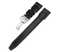 SLCHJX Vraie en cuir réel veau de veau de veau de peau 20 mm 21 mm 22 mm pour IWC Big Pilot Spitfire Top Gun IW5009 IW3777 RIVETS COWHIDE WORD STRAP TOLL