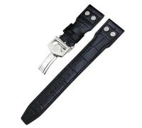 SLCHJX Vraie en cuir réel veau de veau de veau de peau 20 mm 21 mm 22 mm pour IWC Big Pilot Spitfire Top Gun IW5009 IW3777 RIVETS COWHIDE WORD STRAP TOLL
