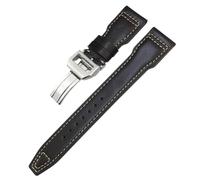 SLCHJX Vraie en cuir réel veau de veau de veau de peau 20 mm 21 mm 22 mm pour IWC Big Pilot Spitfire Top Gun IW5009 IW3777 RIVETS COWHIDE WORD STRAP TOLL