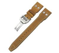 SLCHJX Vraie en cuir réel veau de veau de veau de peau 20 mm 21 mm 22 mm pour IWC Big Pilot Spitfire Top Gun IW5009 IW3777 RIVETS COWHIDE WORD STRAP TOLL