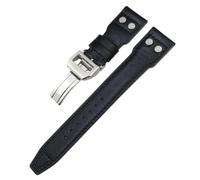 SLCHJX Vraie en cuir réel veau de veau de veau de peau 20 mm 21 mm 22 mm pour IWC Big Pilot Spitfire Top Gun IW5009 IW3777 RIVETS COWHIDE WORD STRAP TOLL