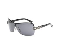 SLCHJX Y2K Lunettes de soleil monobloc en métal pour homme et femme, Flocons gris pieds noirs