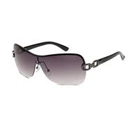 SLCHJX Y2K Lunettes de soleil monobloc en métal pour homme et femme, Pied noir double gris