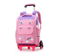 SLCSL Sac à Dos à Roulettes pour Enfants,16 Pouces 6 Roues Légers Sac a Roulette Fille Primaire,Cadeaux Scolaire Trolley Bag Fille Garcon Sac à Dos