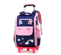 SLCSL Sac à Dos à Roulettes pour Enfants,16 Pouces deux roues Légers Sac a Roulette Fille Primaire,Cadeaux Scolaire Trolley Bag Fille Garcon Sac à Dos