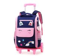 SLCSL Sac à Dos à Roulettes pour Enfants,16 Pouces Gros roue Légers Sac a Roulette Fille Primaire,Cadeaux Scolaire Trolley Bag Fille Garcon Sac à Dos