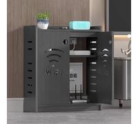 SLCXDPAT Armoire de Rangement pour Routeur WiFi avec Étagères Réglables, Boîte de Rangement, Cache Box avec Ventilation et Gestion des Câbles, pour La Maison Et Le Bureau(Gray,Small)