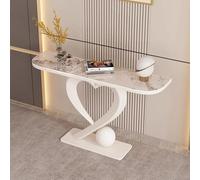 SLCXDPAT Table Console Meuble, Table D'entrée Étroite, Pied en Métal en Forme de Cœur, Style Moderne, pour Salon, Couloir, Entrée, Foyer(White and Yellow,120cm/47.2in)