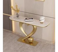 SLCXDPAT Table Console Meuble, Table D'entrée Étroite, Pied en Métal en Forme de Cœur, Style Moderne, pour Salon, Couloir, Entrée, Foyer(Gold,120cm/47.2in)