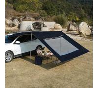 SLDAGe Auvent Camping Imperméable et Protection Solaire pour Van, 4,8x2,8 M, Auvent Latéral de Voiture Universelle, Tente de Camping de Hayon pour SUV Auto Caravane Fourgon Camping Car,Noir,D