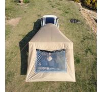 SLDAGe Auvent Camping Imperméable et Protection Solaire pour Van, 4,8x2,8 M, Auvent Latéral de Voiture Universelle, Tente de Camping de Hayon pour SUV Auto Caravane Fourgon Camping Car,Light Beige,B
