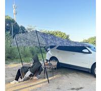 SLDAGe Auvent de Voiture pour Camping, 3x3m Grande Voile d'ombrage Universelle, Tente Arrière de Voiture, SUV Refuge Solaire, Tente de Hayon pour Camping-Car, Caravane, Van, Fourgon