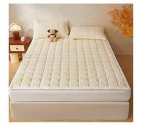 SLDAGe Fleur Sculptée Lait Velours Draps De Lit avec 1 * Coussin | Housse de matelas en flanelle Jacquard, tapis de lit pliable pour sol avec 4 sangles élastiques pour dortoir