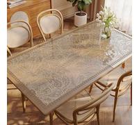 SLDAGe Nappe Transparente de Protection,Nappe Rectangulaire Plastique avec Florale,Nappe Table Exterieur en PVC Essuyable et Impermeable,Nappes pour Table de Jardin,Pique Nique,Camping,A,60x120cm