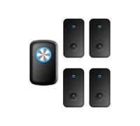SLDAGe Sonnette sans Fil, 150M Sonnette LED de Porte sans Fil Auto-alimentée, IP68 Étanche Carillon Electronique, Kit de Carillon avec Récepteurs Enfichables,60 Mélodies 5 Niveaux Volumes,Noir,4 V 1