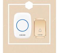 SLDAGe Sonnette sans Fil Exterieur Étanche, 300M Sonnette Longue Portée avec Récepteurs Enfichables, Carillon Electronique Kit pour la Maison, LED Bleu, 58 Mélodies, 4 Niveaux Volumes,d'or,1 V 1