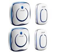 SLDAGe Sonnette sans Fil Exterieur Etanche avec 2 Récepteurs 2 émetteur, Portée de 300M, IP66 Etanche Carillon, 36 Mélodies et 4 Niveaux Volume, Indicateur LED Bleu, pour Maison, Hôtel -Bleu Marine