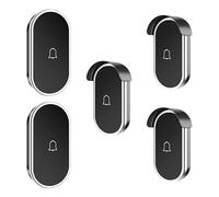 SLDAGe Sonnette sans Fil extérieure étanche,2 récepteurs et 3 émetteurs,Sonnette sans-Fil Longue portée Set sans Fil,portée 300m/1000ft,60 mélodies,Sonnette de Porte d'entrée pour Maison,Black Silver