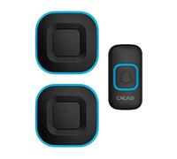 SLDAGe Sonnette sans Fil, Portée de 300m, Ensemble de Sonnette sans Fil, Étanche IP66 pour Extérieur, Sonnette de Porte avec Flash LED, 4 Niveaux de Volume, 38 Mélodies,Noir,One in Two