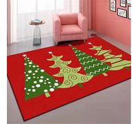 SLDAGe Tapis De Noël pour Salon, Père Noël, Dessiné pour La Chambre, Couverture De Chevet, Tapis De Sol pour Chambre d'enfants, Motifs De Flocons De Neige Et De Dessins Animés,C,80 * 120cm