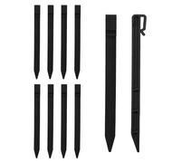 SLDHFE Lot de 50 piquets d'ancrage de bordure de jardin en plastique pour support de plantes - 25,4 cm - Noir - 24 cm