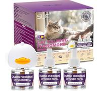 SLE Diffuseur de Phéromones Calmantes pour Chat,Soulager l'Anxiété Stress 1 Diffuseur Calmant pour Chat 3 Recharges, Réduit Le Stress,Apaiser Chats Conflit FéLines Relaxantes Calmantes Insipide (3)