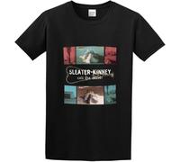 Sleater Kinney Black Mens T-Shirt Graphic Unisex Tee Shirt Manches Courtes(Small)