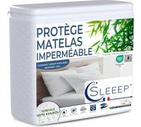 SLEEEP Protege Matelas 180x200 Fibre de Bambou Oeko-Tex, Alese 100% Imperméable, Protection Matelas Drap House Bonnet 30cm Ultra Douce Anti Acarien Punaise de lit -Qualité Hôtellerie-
