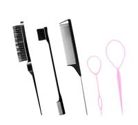 Sleek Bun Lot de 5 brosses à cheveux Sleek Look Brosse à crêper Sleek Look Edges Brush Slick Back Hair Brush pour homme et femme