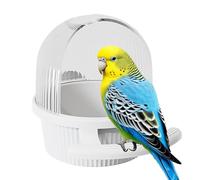 Sleek Design Bird Cage Feeder, Parakeet Bird Feeder, Squirrel Preof Bird Feeder, Decorative Parrot Food Distributeur 12,5 x 16,5 x 13,8 cm for Birds, Indoor, Pink, Yellow, Purple, White Color