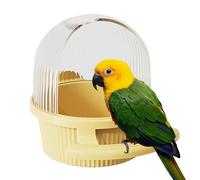 Sleek Design Bird Cage Feeder, Parakeet Bird Feeder, Squirrel Preof Bird Feeder, Decorative Parrot Food Distributeur 12,5 x 16,5 x 13,8 cm for Birds, Indoor, Pink, Yellow, Purple, White Color