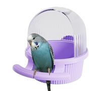 Sleek Design Bird Cage Feeder, Parakeet Bird Feeder, Squirrel Preof Bird Feeder, Decorative Parrot Food Distributeur 12,5 x 16,5 x 13,8 cm for Birds, Indoor, Pink, Yellow, Purple, White Color