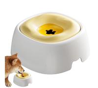 Sleek Design Dog Water Bowl, Sturdy Pet Water Dispenser, Pet Water Distributeur with Not Slip Base, Slow Drinking Dog Bowl 20 x 20 x 8 cm for Dogs, Cats, Home Indoor, White Color