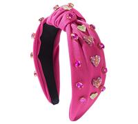 Sleek Love Heart Headbands, strass Valentines Day Headband, Wide Heart Shaped Headband, Stylish Holiday Hair Accessories 17x13cm for Indoor, Outdoor, Present, Pink, Red Color