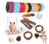 Sleek Pet Tunnel for Bunnies, Small Animal Tunnel, Hamster Wood Sticks Chew Toys, Guinea Pig Chew Toys 34x24x8cm for Guinea, Hamster, Chinchillas, Present, Indoor, Home