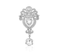 SLEEKEE 1 broche en forme de couronne en cristal argenté rétro, Nylon