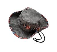 SLEEKEE 1 chapeau de cowboy occidental pliable chapeau de plage pour femme chapeau de soleil ethnique chapeau de soleil pour homme chapeau de randonnée d'extérieur, gris foncé, M