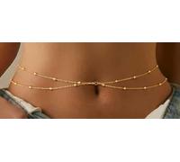 SLEEKEE 1 Collier De Taille en Or Et 1 Collier, Accessoires De Mode Rétro, Conception De Port Multicouche, Adapté Au Style De Fête Et Aux Vêtements De Tous Les Jours.