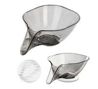 SLEEKEE 1 filtre d'évier de cuisine, panier de vidange multifonction, panier de vidange gris de grande capacité, plateau de fruits à séparation sèche et humide, avec 1 tapis antidérapant avec motif
