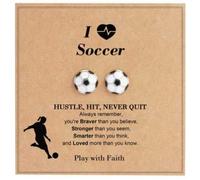 SLEEKEE 1 Paire De Boucles d'oreilles Et 1 Bracelet, Bijoux De Style Football, Accessoires De Style Sport, Adaptés pour Encourager dans Le Jeu, Support De Pom-Pom Girl.