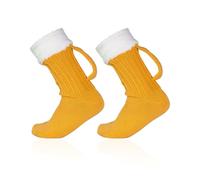 SLEEKEE 1 Paire De Chaussettes Pour Chope De Bière, Jaune, Taille M, Unisex, Modern, Uni, Classique, Cadeaux Créatifs