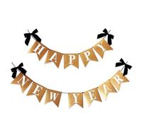 SLEEKEE 1 Pièce De Bannière De Bonne Année À Paillettes, Arc, Bannière De Décoration De Fête du Nouvel an, Décorations De Vacances, Bannière D'Arrangement De Fond, Fournitures De Fête du Nouvel an