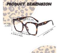 SLEEKEE 1 Pièce De Lunettes De Lecture À Motif Marron Et 1 Pièce De Tissu De Lunettes, Lentille Anti-Bleue, Forme À La Mode Avec Une Grande Monture, Adaptée À La Lecture Quotidienne.