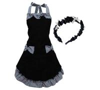 SLEEKEE 1 Tablier De Femme De Chambre Et 1 Bandeau De Femme De Chambre, Tablier De Cuisine, Tablier Femme, Joli Tablier, Tablier avec Poches