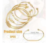 SLEEKEE 10 Bracelets Ouverts en Or Et Argent, Cadeaux Exquis Et Intimes, Accessoires De Mode Quotidiens, Adaptés À L'Empilement Et À La Combinaison (Or, Argent).