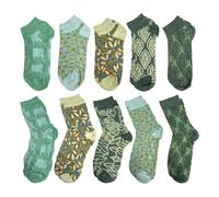 SLEEKEE 10 Paires De Chaussettes Pour Femmes, Chaussettes Au Design Créatif, Chaussettes À Motifs Floraux, Chaussettes Rétro, Chaussettes Élastiques Douces