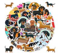 SLEEKEE 100 Autocollants Teckel, Autocollants De Dessins Animés Mignons, Autocollants d'animaux, Autocollants pour Enfants, des Bagages Et des Cahiers